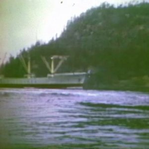 Russian freighter Sergey Yesenin running into the Queen of Victoria Ferry