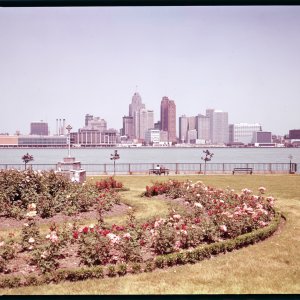 The view of Detroit from Dieppe Park in Windsor in the 1950s. credit: Archives of Ontario
