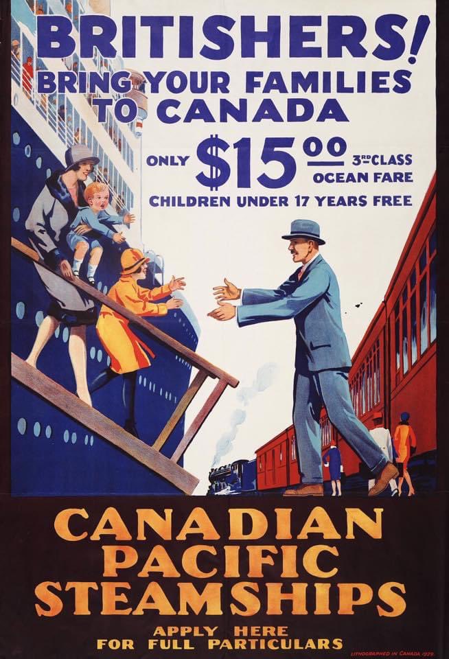 Britishers! Bring Your Families to Canada in 1929.