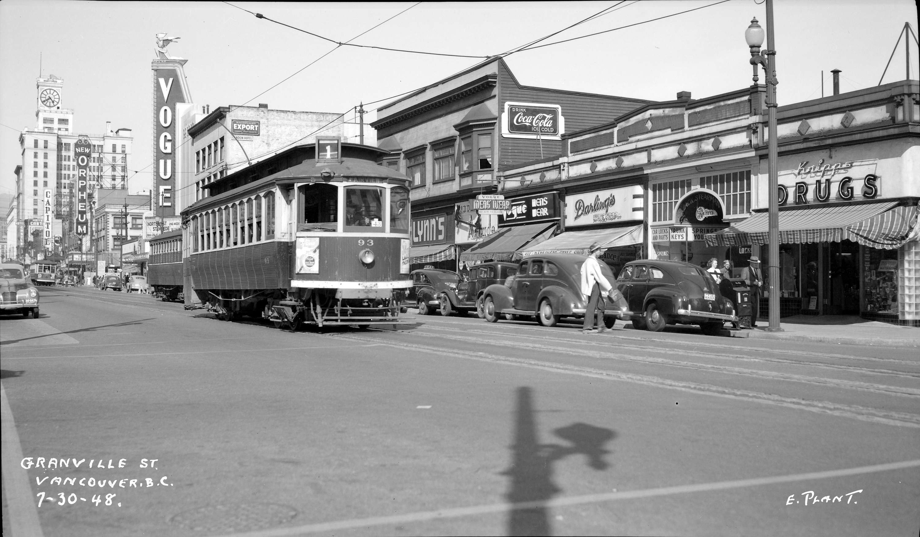 Granville Street in Vancouver in 1948