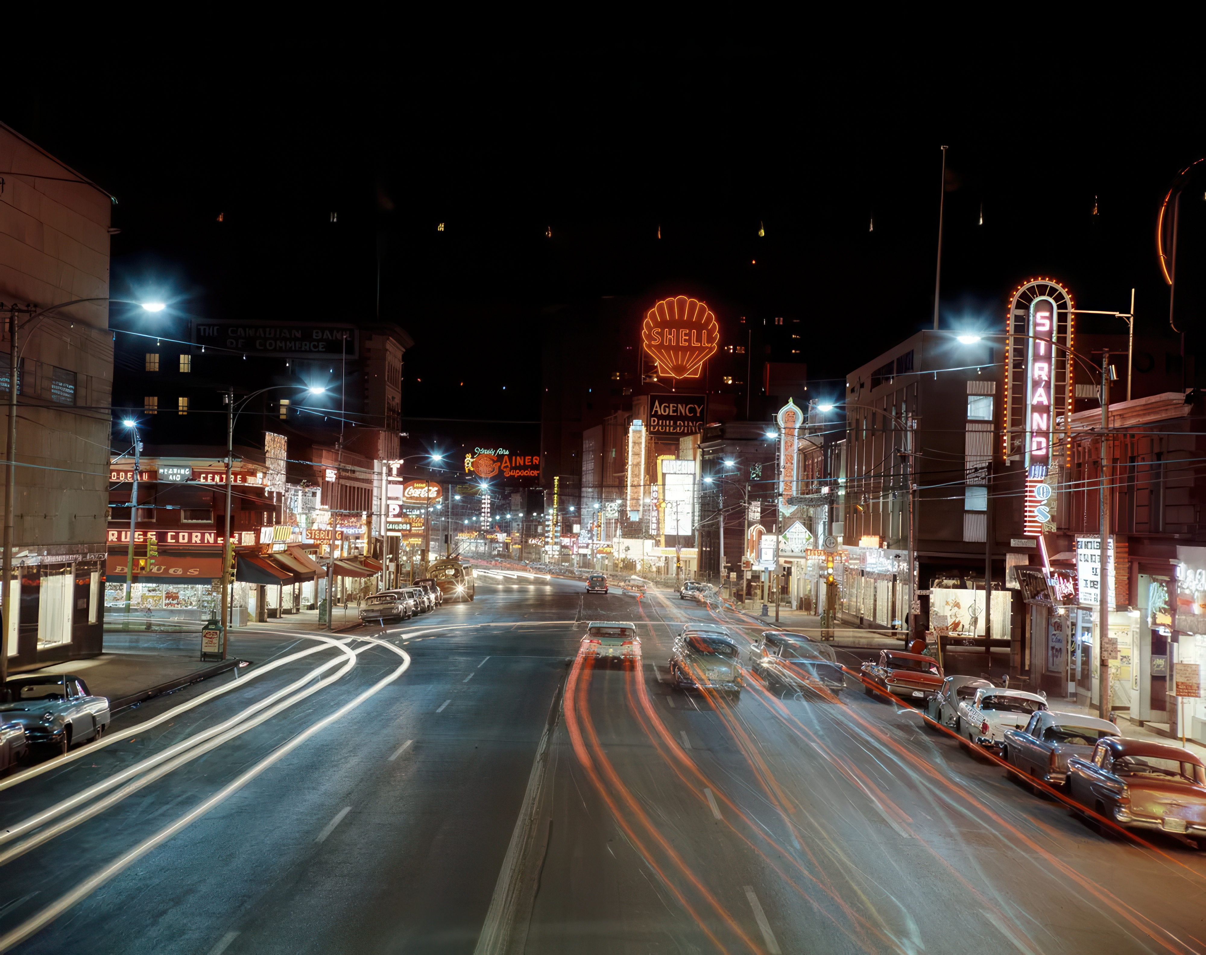Jasper Avenue in Edmonton, Alberta in the 1950s