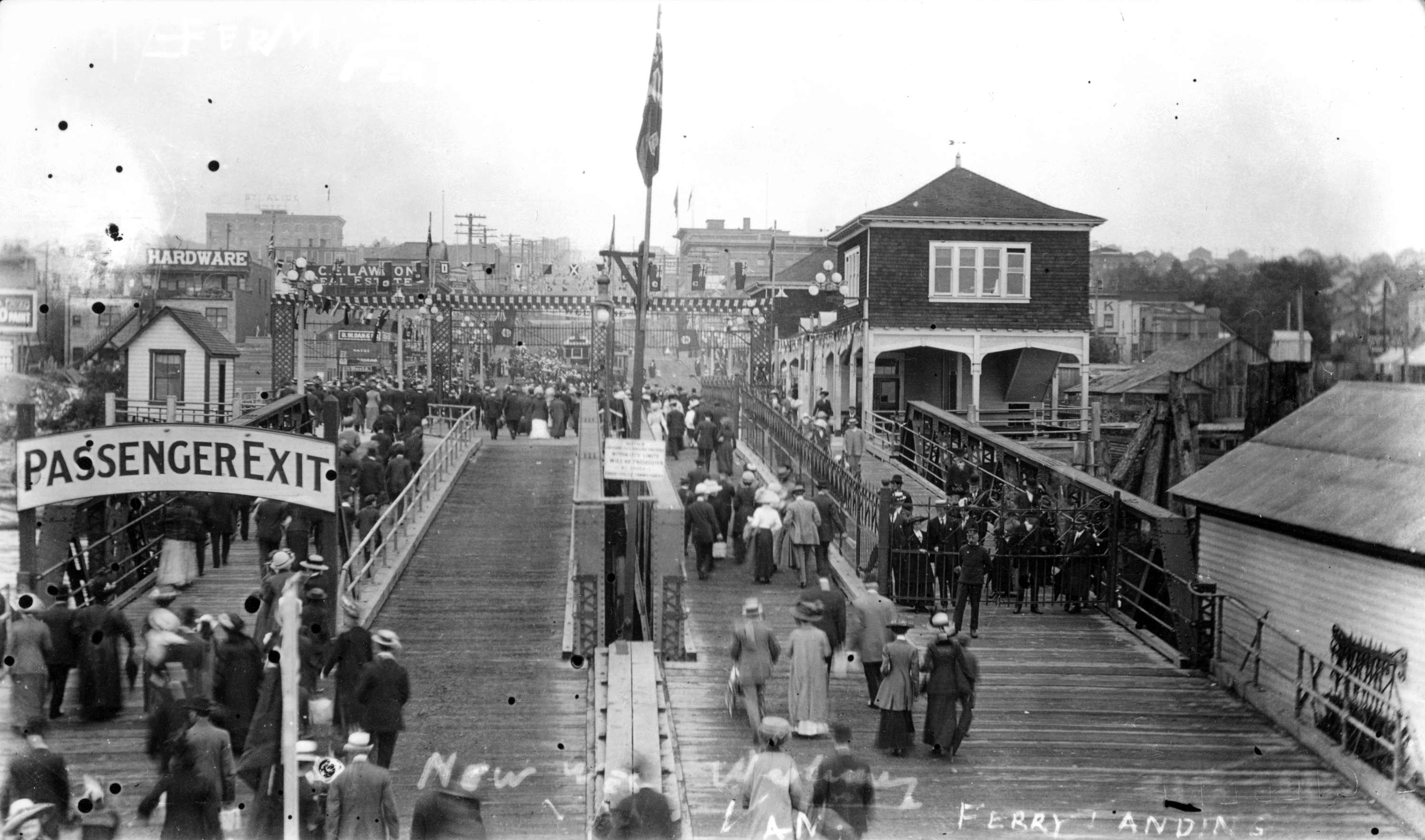 Looking north up Lonsdale Avenue from the ferry landing in North Vancouver in 1910