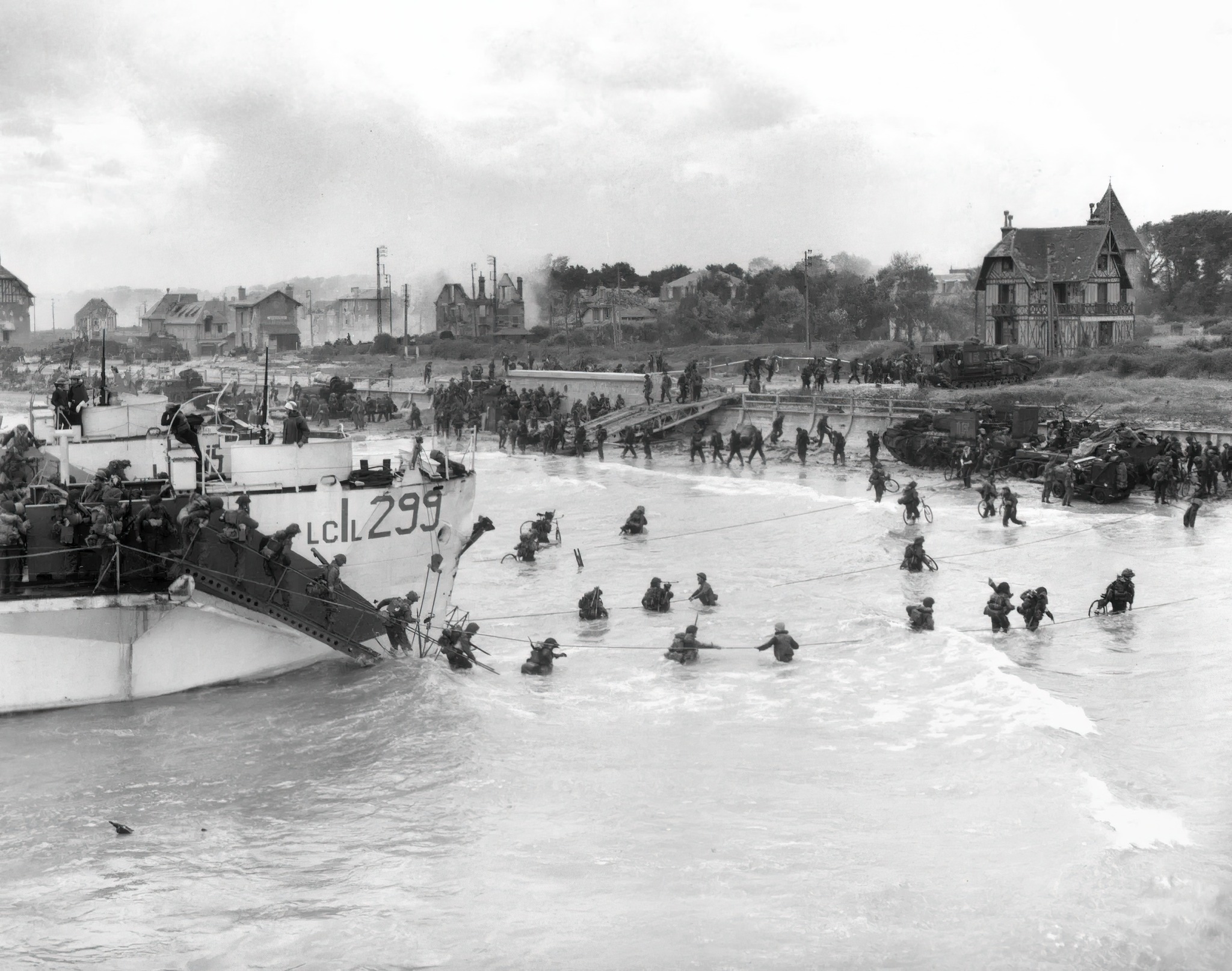 The Canadian 3rd Division approaching the shore at Bernières, Nan sector at Juno Beach on D-Day, June 6, 1944.