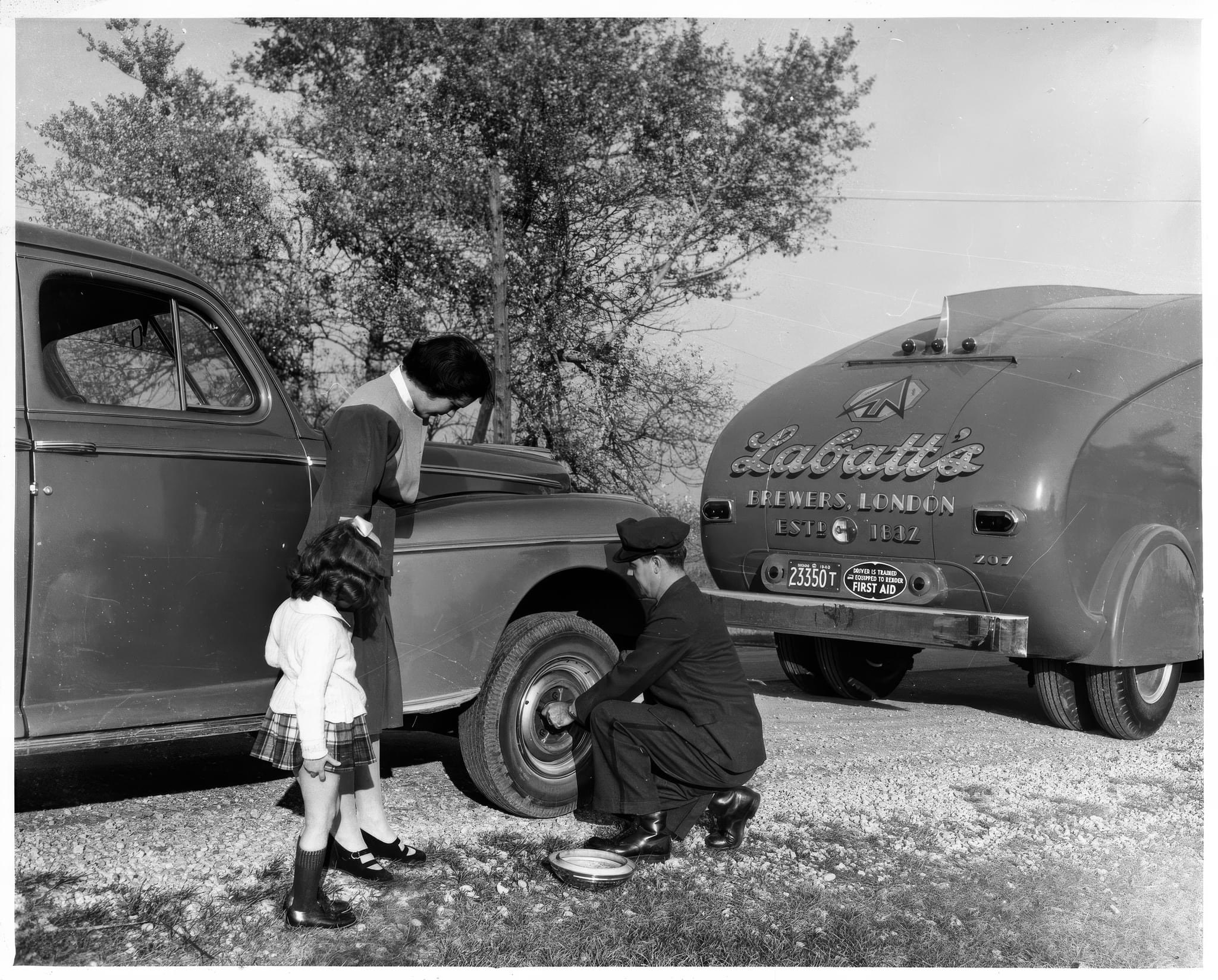 The Labatt's Roadside Assistance program in Ontario in 1929